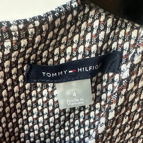 NWT Tommy Hilfiger Dress Size 4 Brown/white Jacquard Pattern - Picture 3 of 5